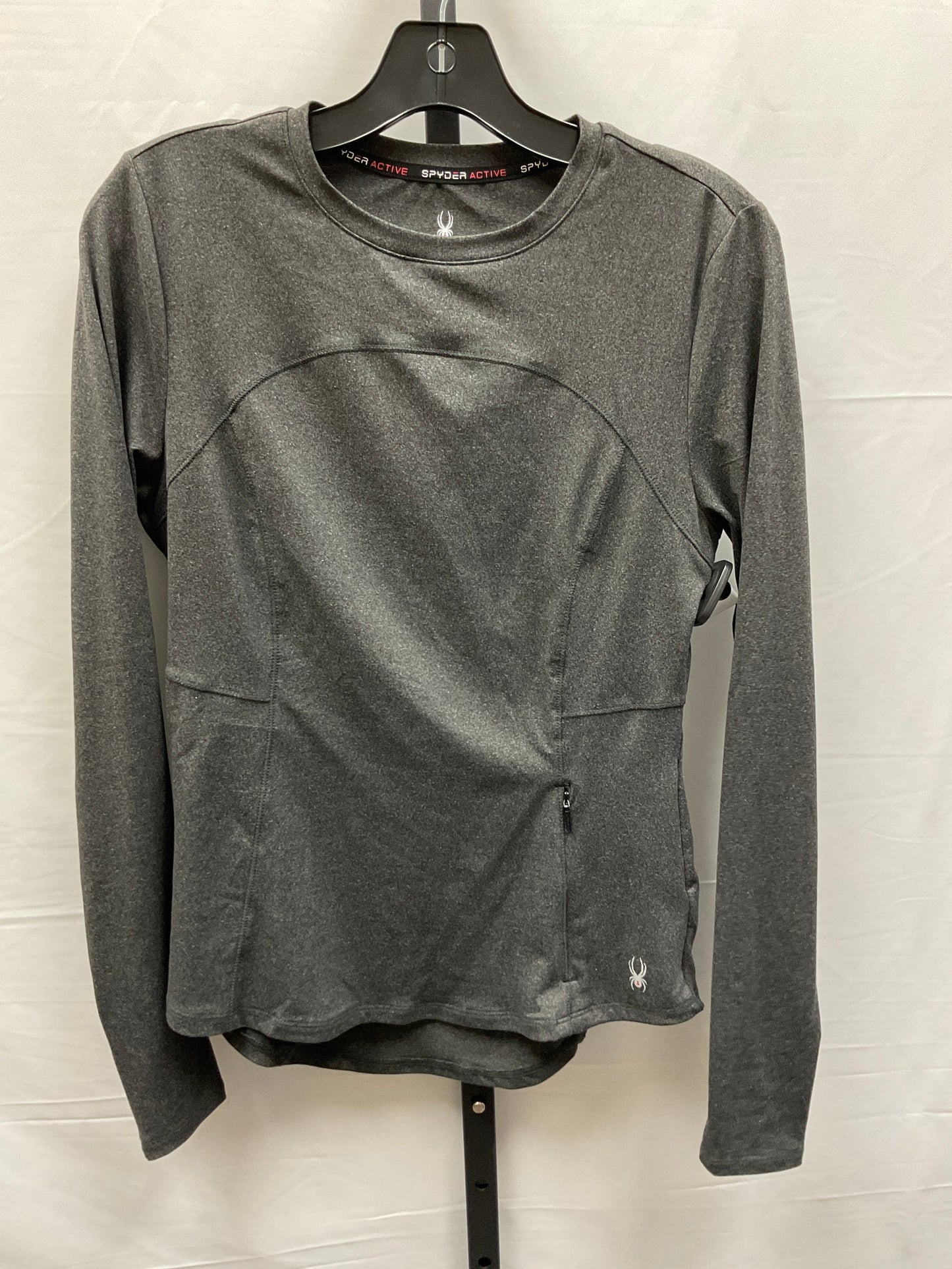 Grey Athletic Top Long Sleeve Crewneck Spyder, Size S