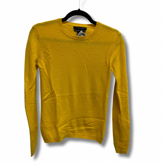 Sweater By Tahari By Arthur Levine In Yellow, Size: S