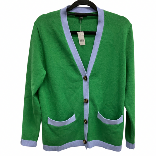 Cardigan By Ann Taylor In Green & Purple, Size: L