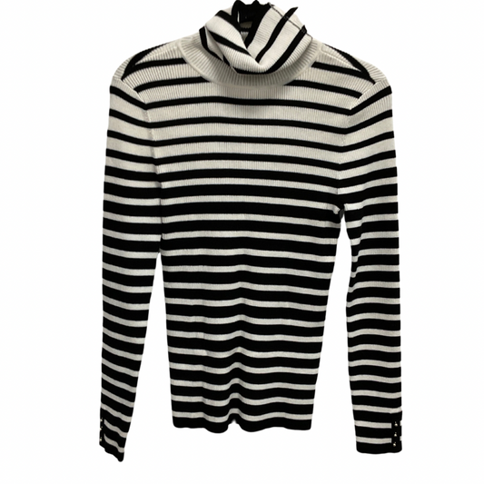 Top Long Sleeve By White House Black Market In Black & White, Size: M