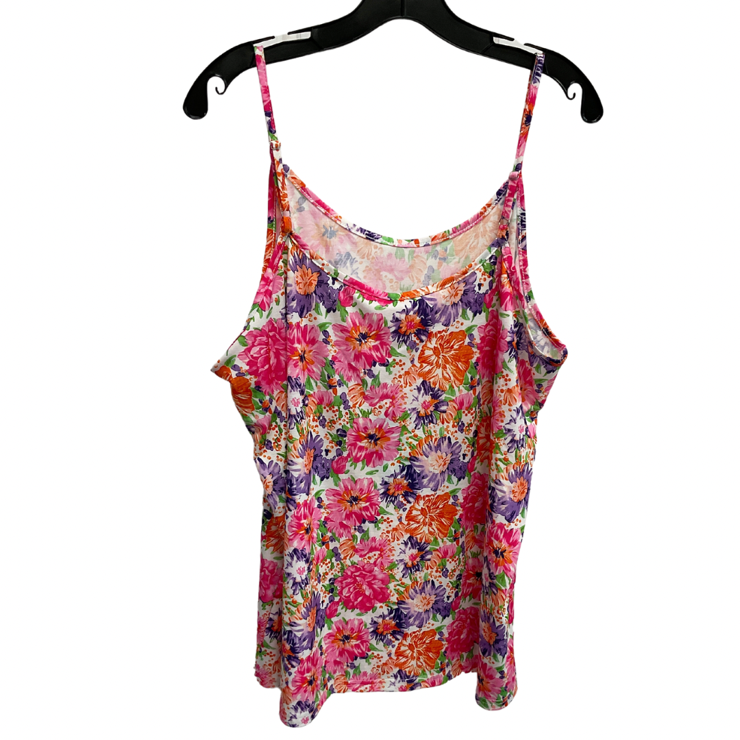 Top Cami By Clothes Mentor In Floral Print, Size: 2x