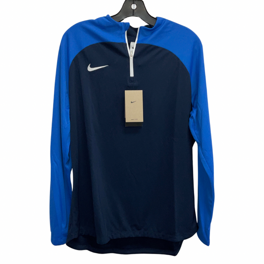 Athletic Top Long Sleeve Collar By Nike Apparel In Navy, Size: Xl