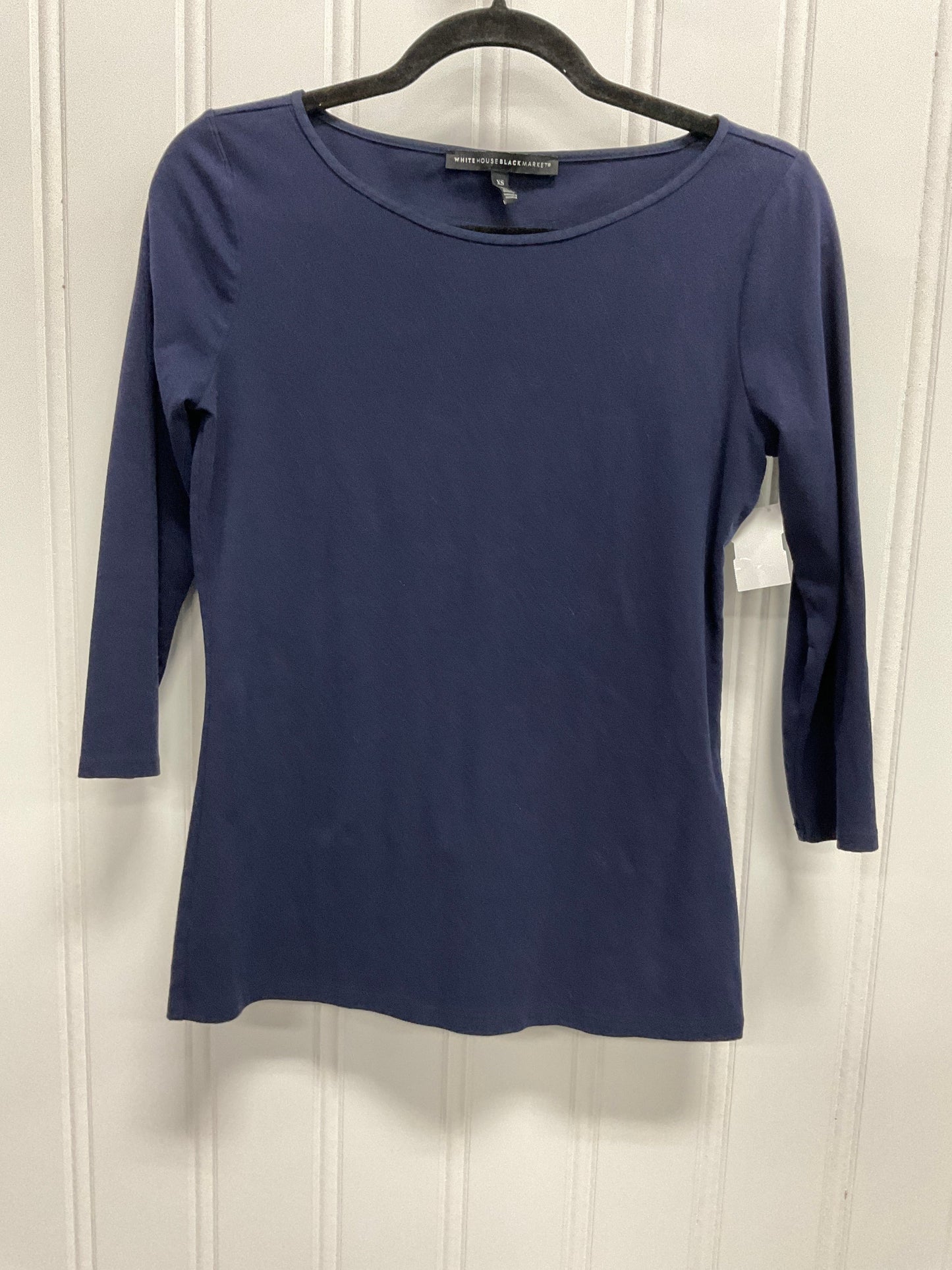 Top Long Sleeve Basic By White House Black Market In Navy, Size: Xs