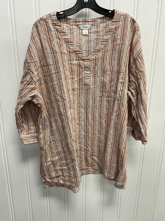 Top Long Sleeve By Cj Banks In Striped Pattern, Size: 3x