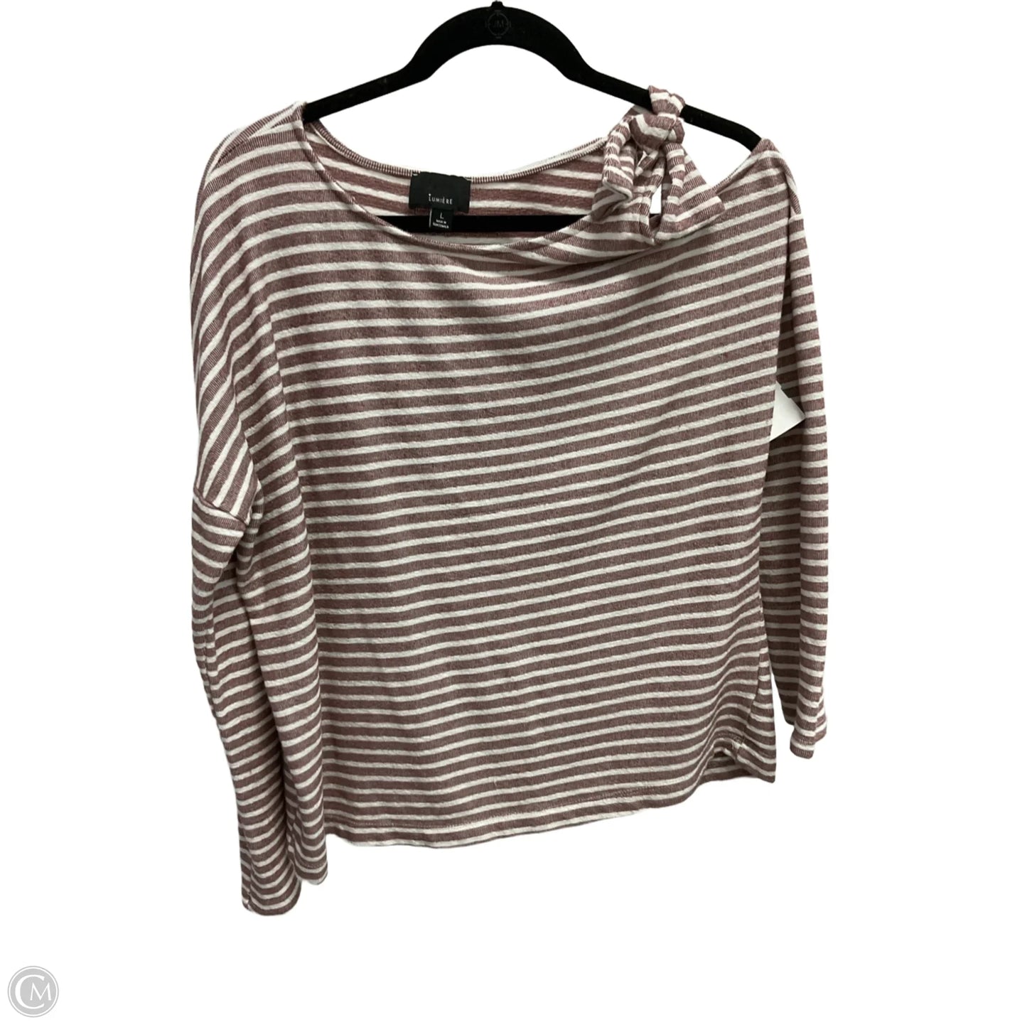 Top Long Sleeve By Lumiere In Striped Pattern, Size: L