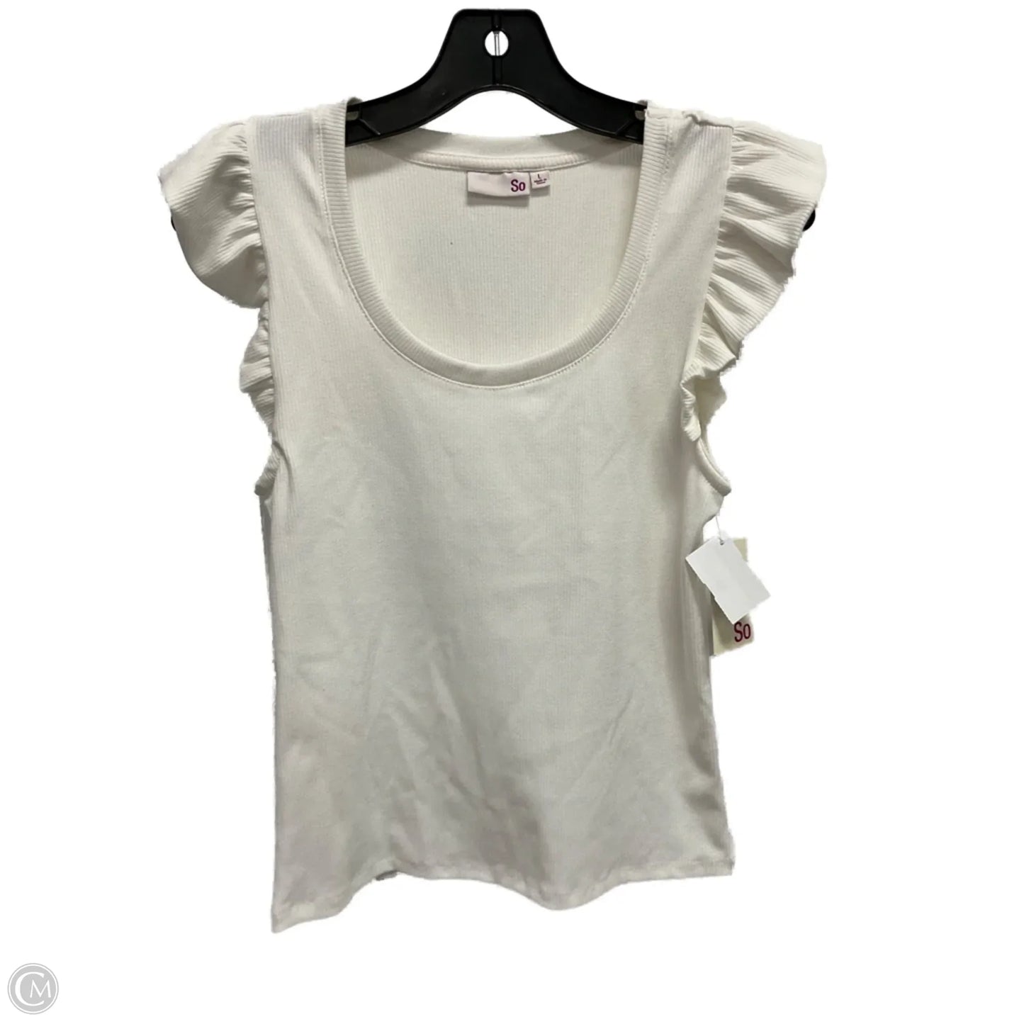 Top Short Sleeve By So In White, Size: L