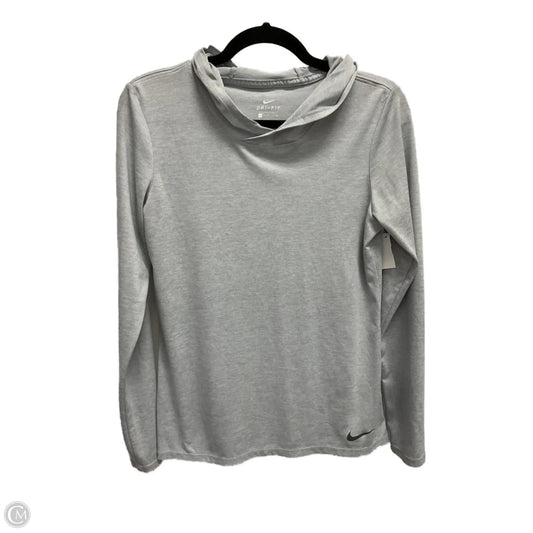 Athletic Top Long Sleeve Hoodie By Nike Apparel In Grey, Size: S