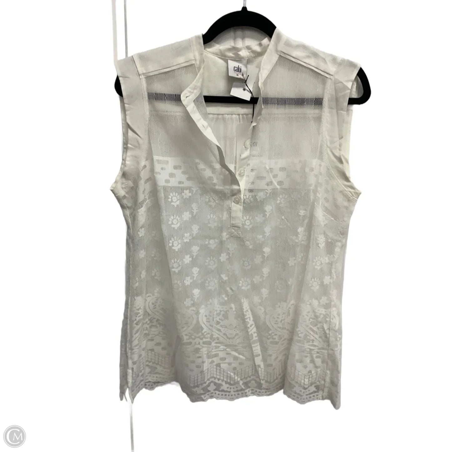 Top Short Sleeve By Cabi In White, Size: M