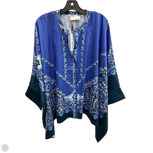 Poncho By Chicos In Blue, Size: L
