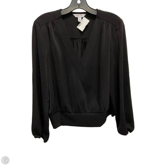 Blouse Long Sleeve By Nine West In Black, Size: Lp