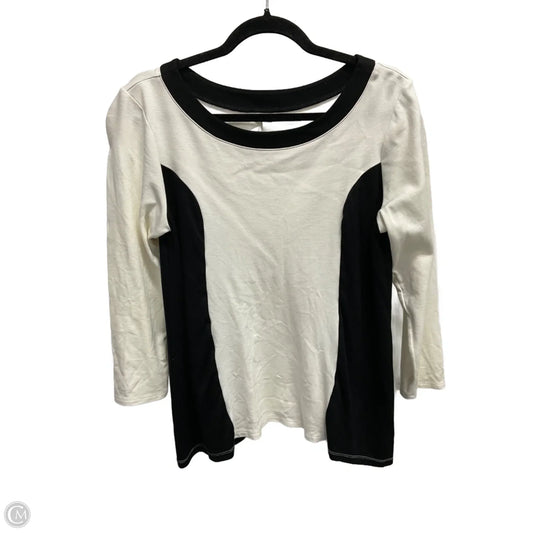 Top Long Sleeve By Cato In Black & Cream, Size: L