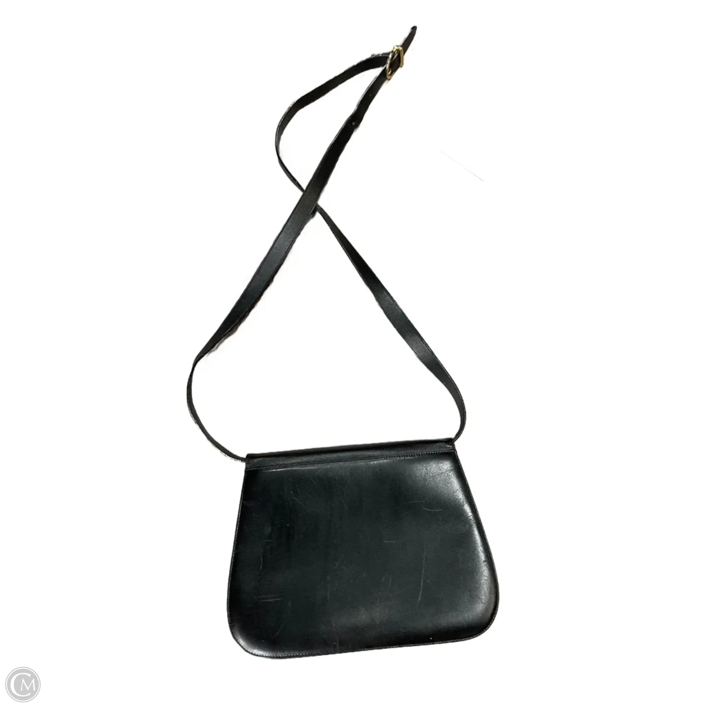 Gancini Black Leather Shoulder Bag By Ferragamo, Size: Medium