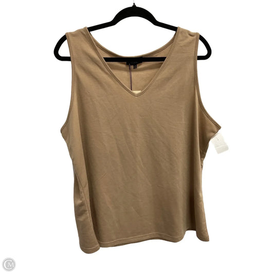 Top Sleeveless Basic By Not Your Daughters Jeans In Tan, Size: L