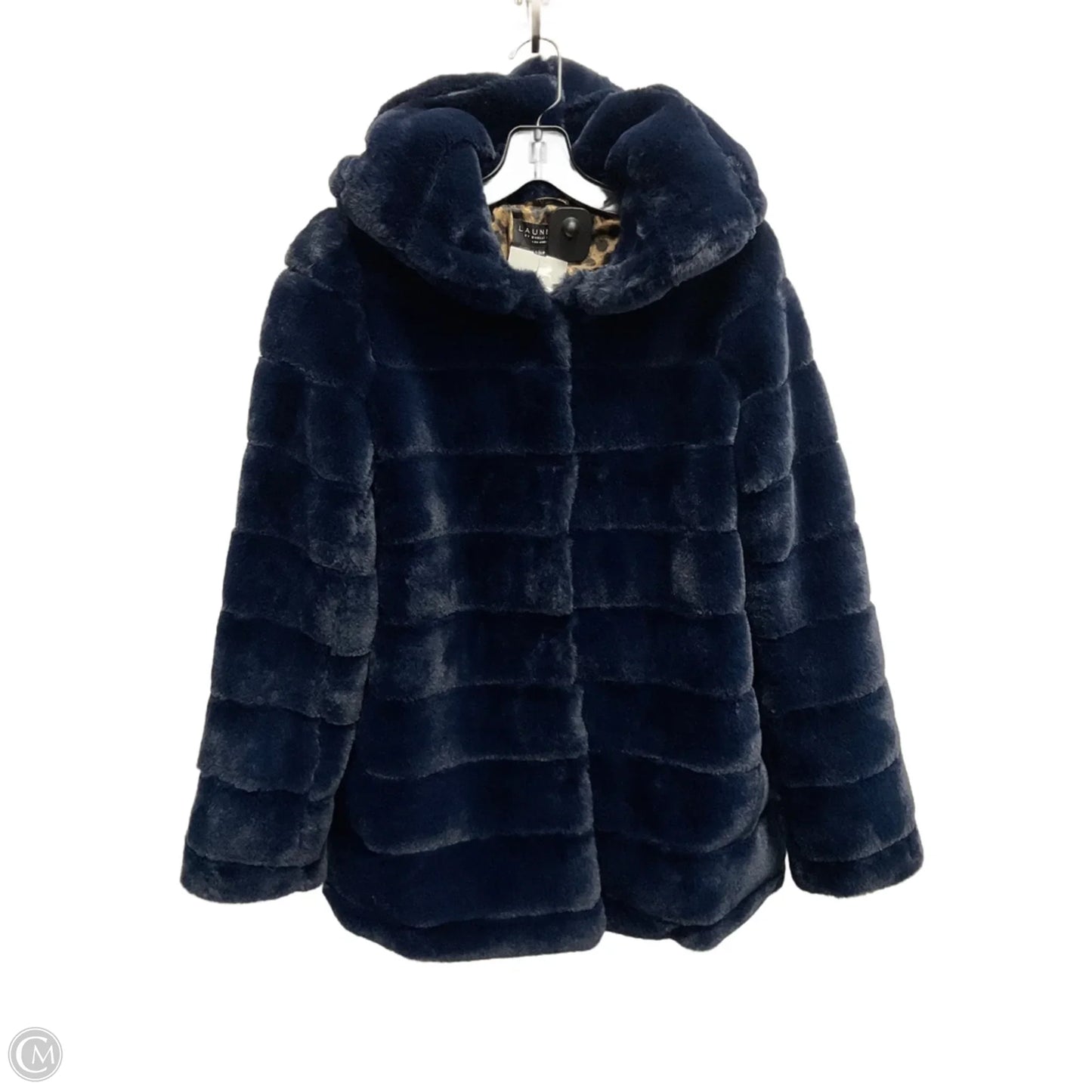 Coat Faux Fur & Sherpa By Laundry In Navy, Size: S