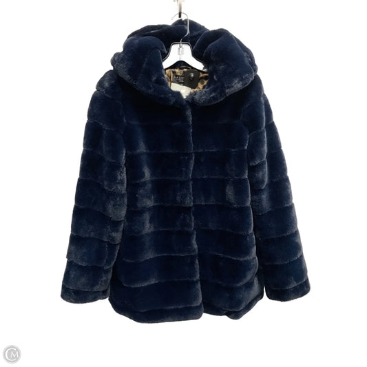 Coat Faux Fur & Sherpa By Laundry In Navy, Size: S