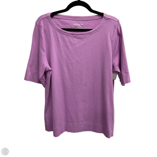 Top Short Sleeve By Chicos In Purple, Size: Xl