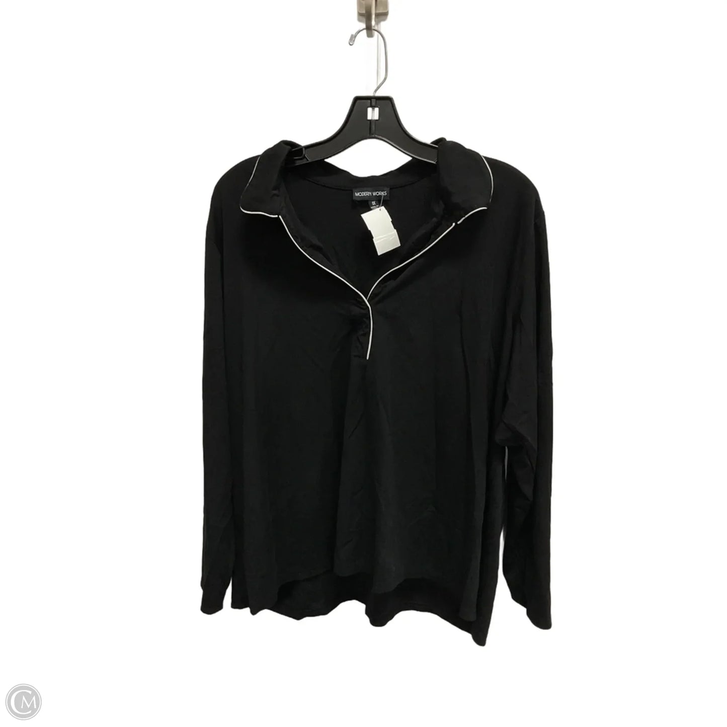 Top Long Sleeve By Modern Works In Black, Size: 1x