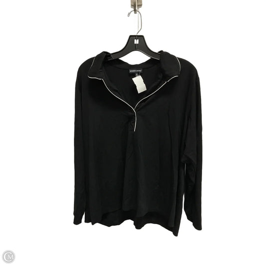 Top Long Sleeve By Modern Works In Black, Size: 1x