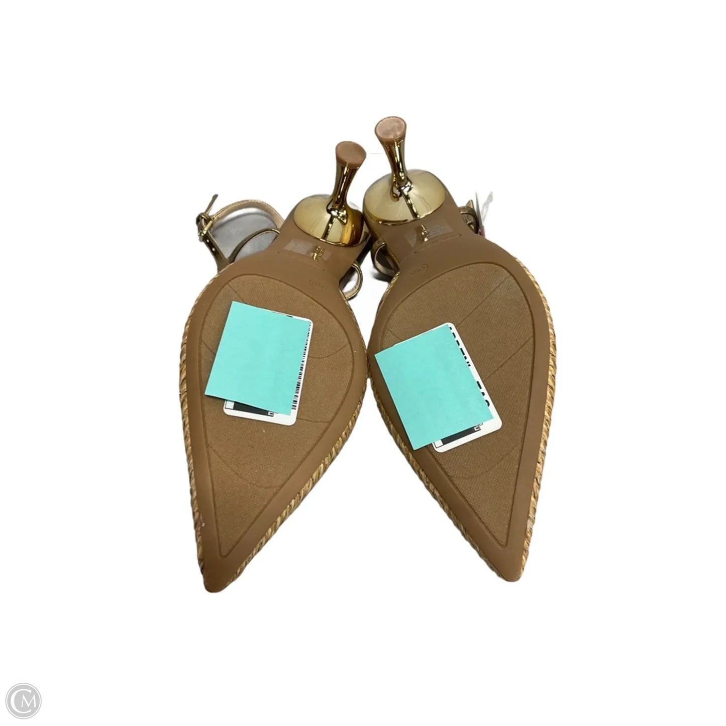 Shoes Heels Kitten By Nine West In Gold, Size: 10