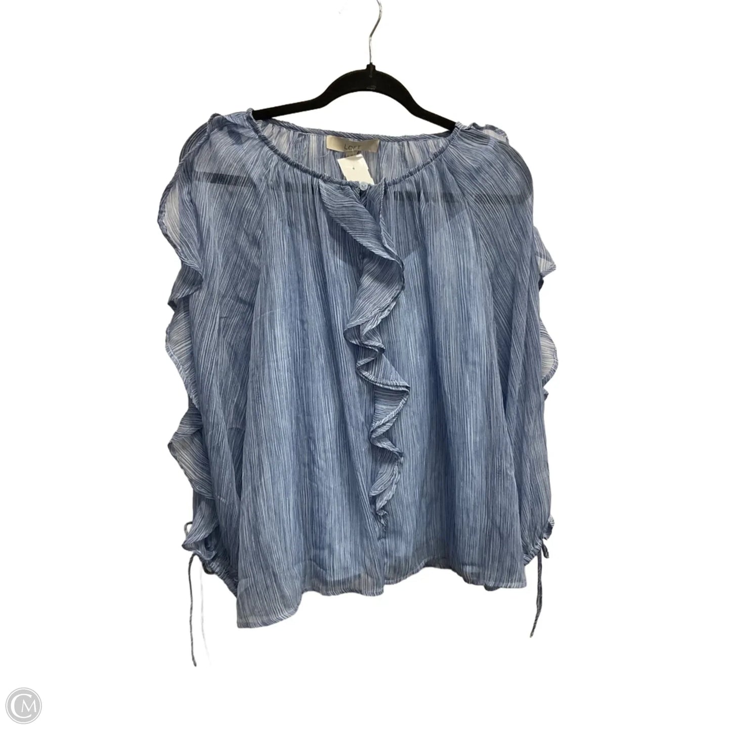 Blouse Long Sleeve By Loft In Blue, Size: M