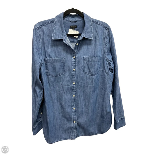 Top Long Sleeve By Talbots In Blue, Size: L