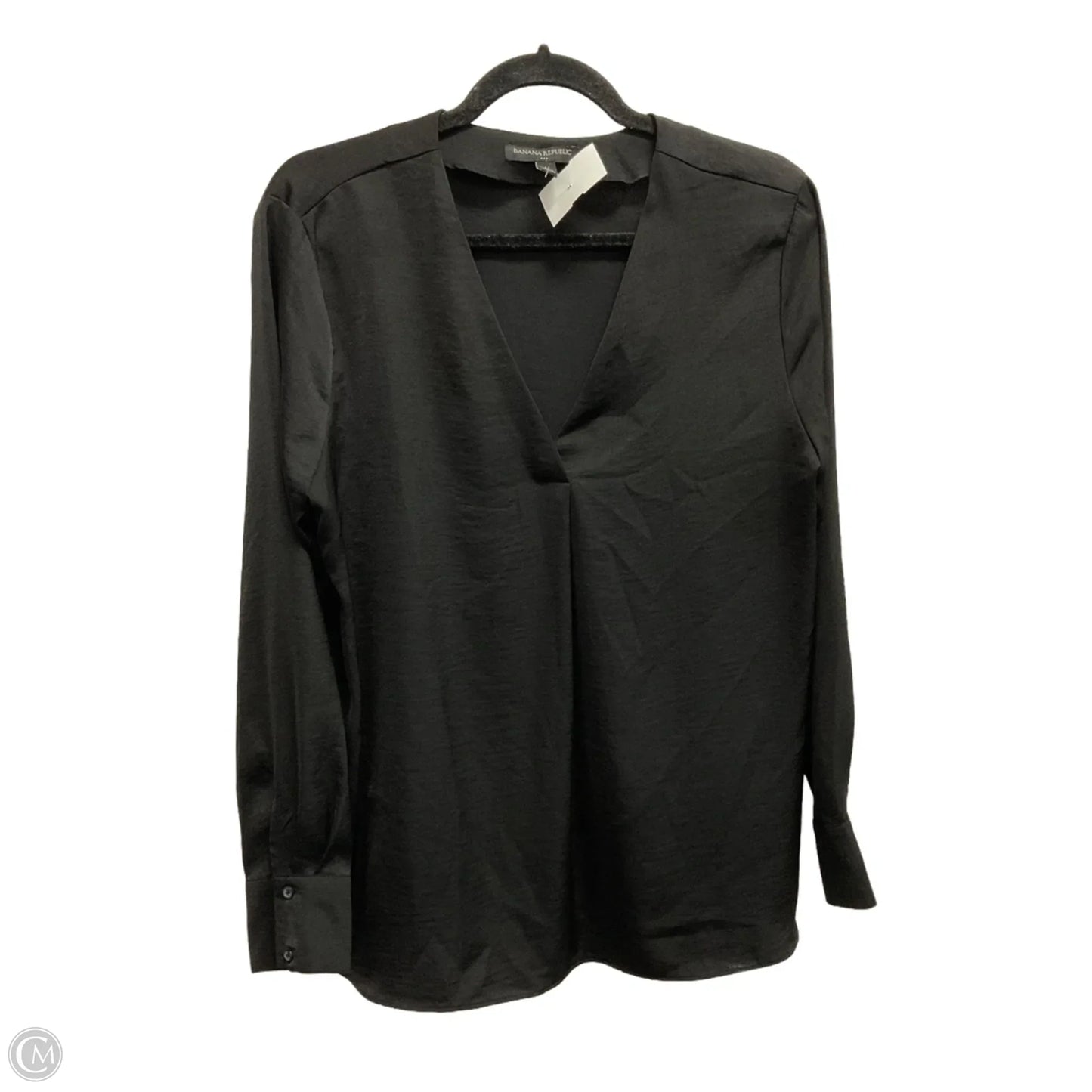 Blouse Long Sleeve By Banana Republic In Black, Size: L