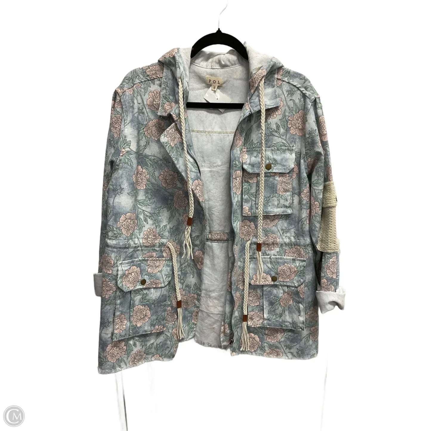 Jacket Denim By Pol In Floral Print, Size: S