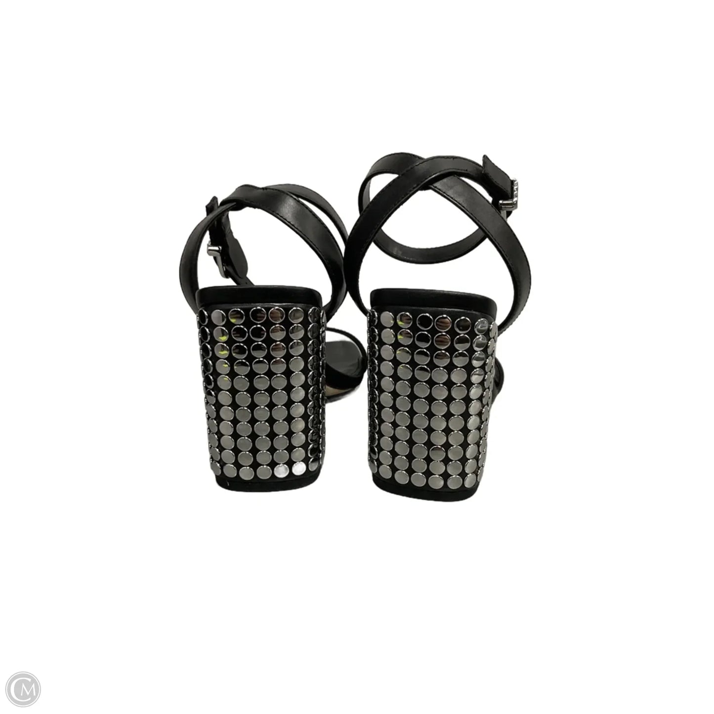 Sandals Designer By Michael Kors In Black & Silver, Size: 7.5