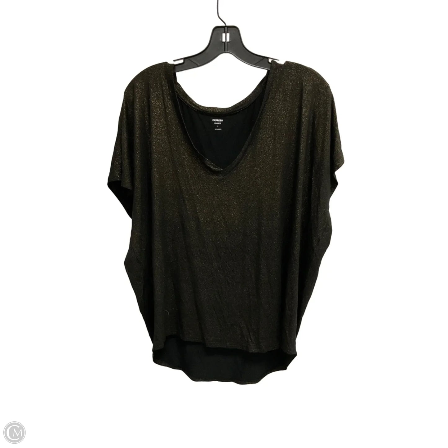 Top Short Sleeve By Express In Black, Size: L