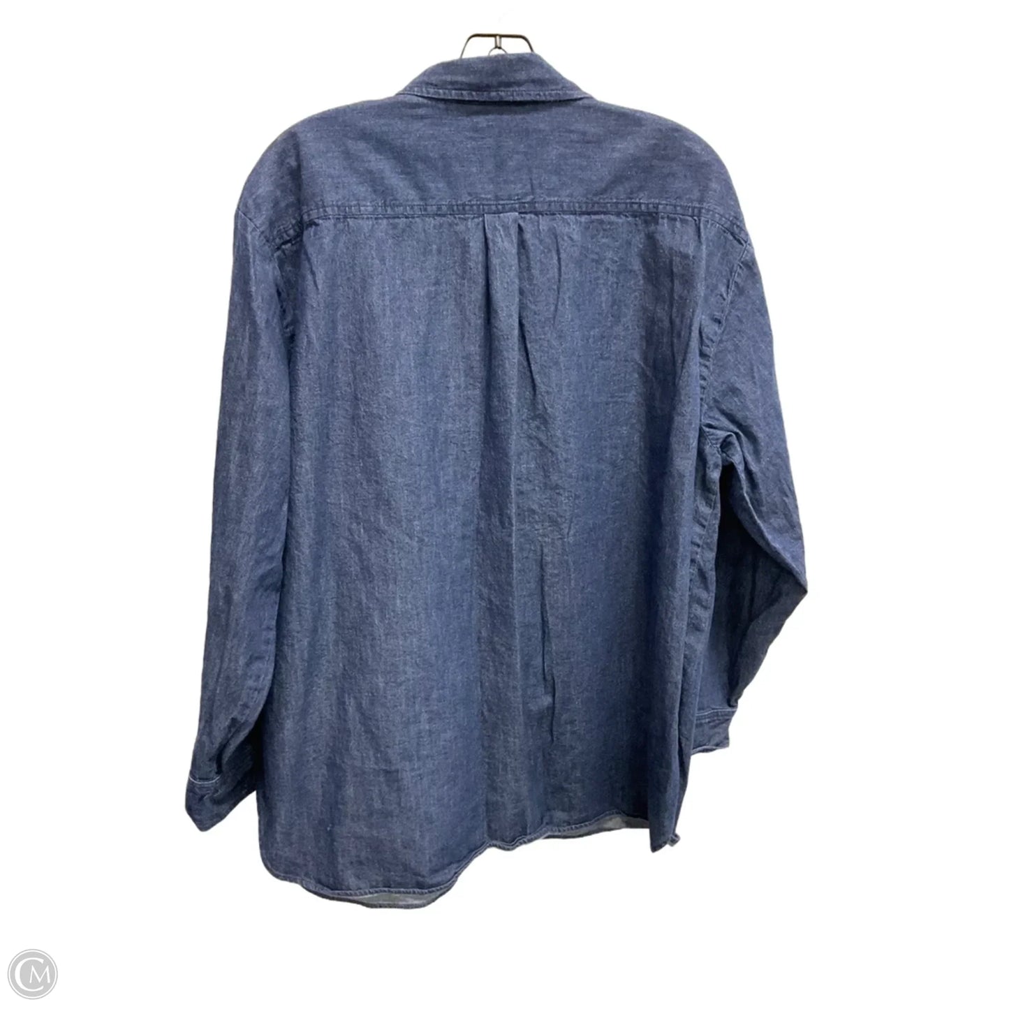 Top Long Sleeve By J. Crew In Blue Denim, Size: Xl
