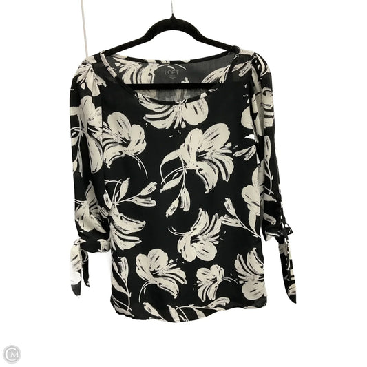Blouse Long Sleeve By Loft In Floral Print, Size: Xs