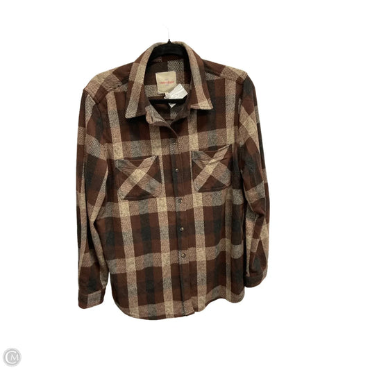 Jacket Shirt By Cmc In Plaid Pattern, Size: Xl