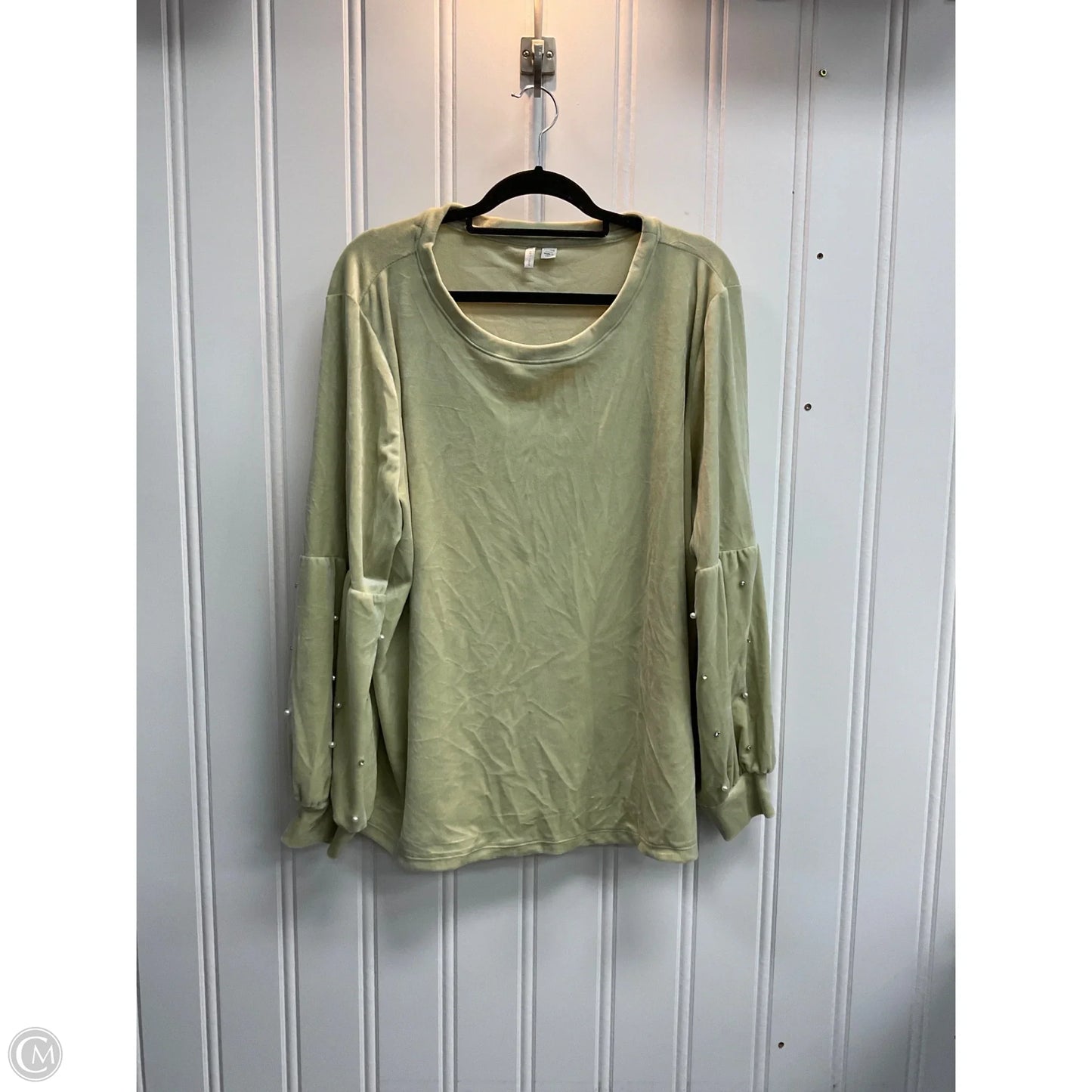 Top Long Sleeve By Cato In Green, Size: 3x