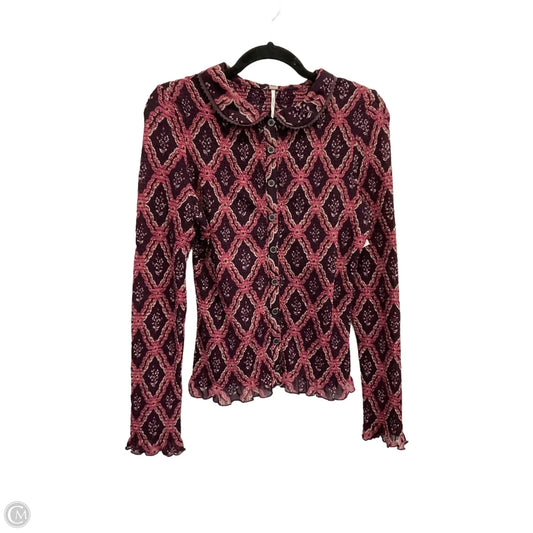 Blouse Long Sleeve By Free People In Purple, Size: M