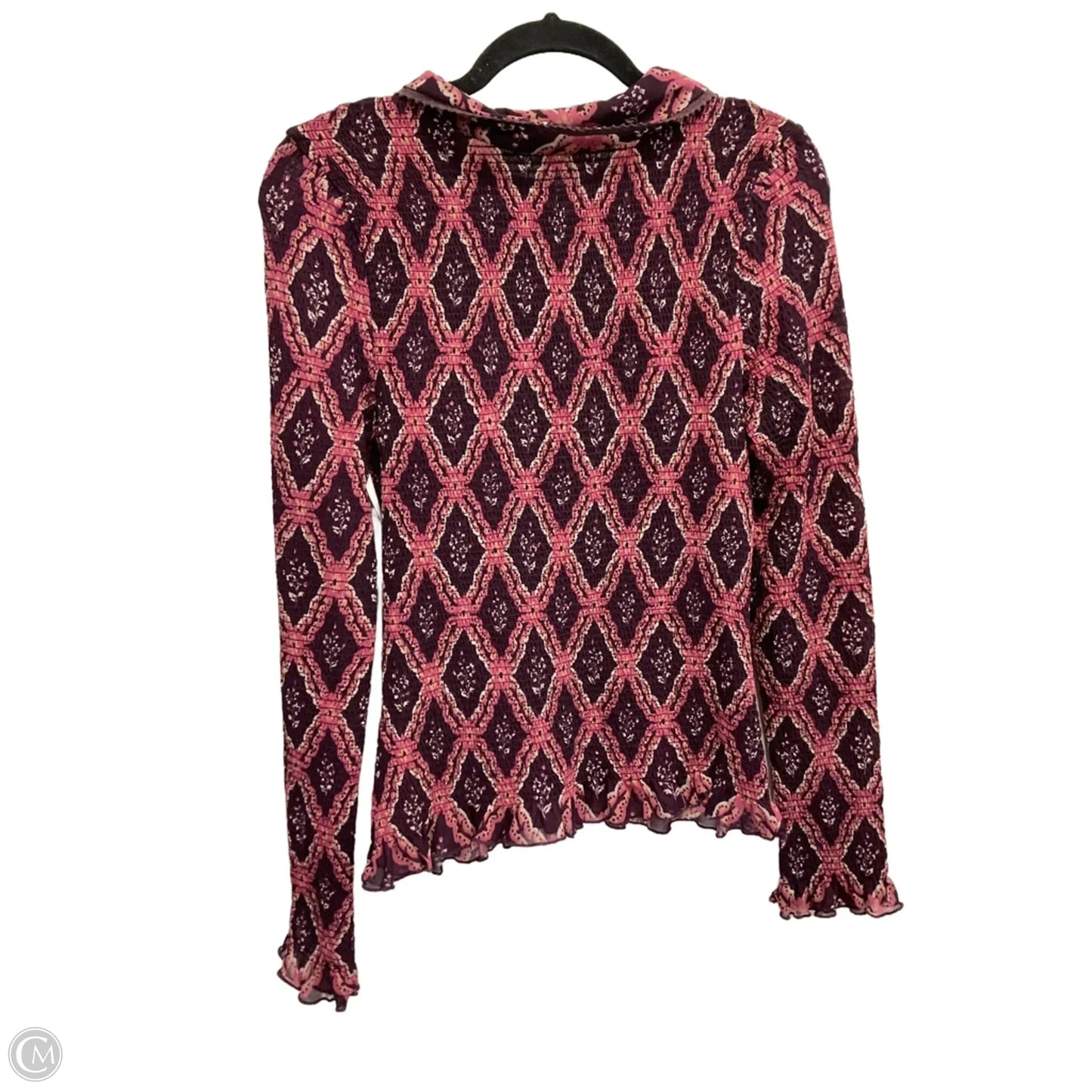Blouse Long Sleeve By Free People In Purple, Size: M