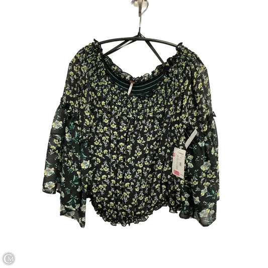 Blouse Long Sleeve By Free People In Floral Print, Size: Xs