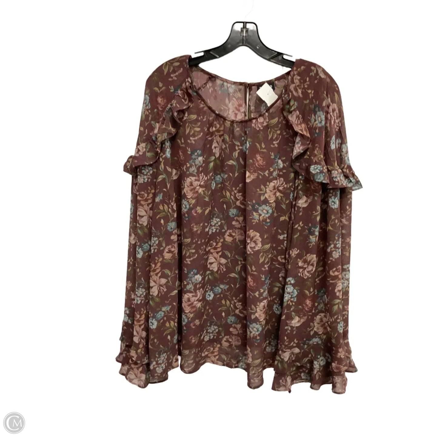 Blouse Long Sleeve By Torrid In Floral Print, Size: 2x