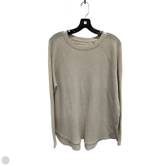 Top Long Sleeve By American Eagle In Cream, Size: L