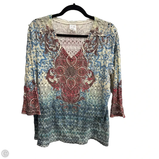 Top Long Sleeve By Wrangler In Multi-colored, Size: Xl