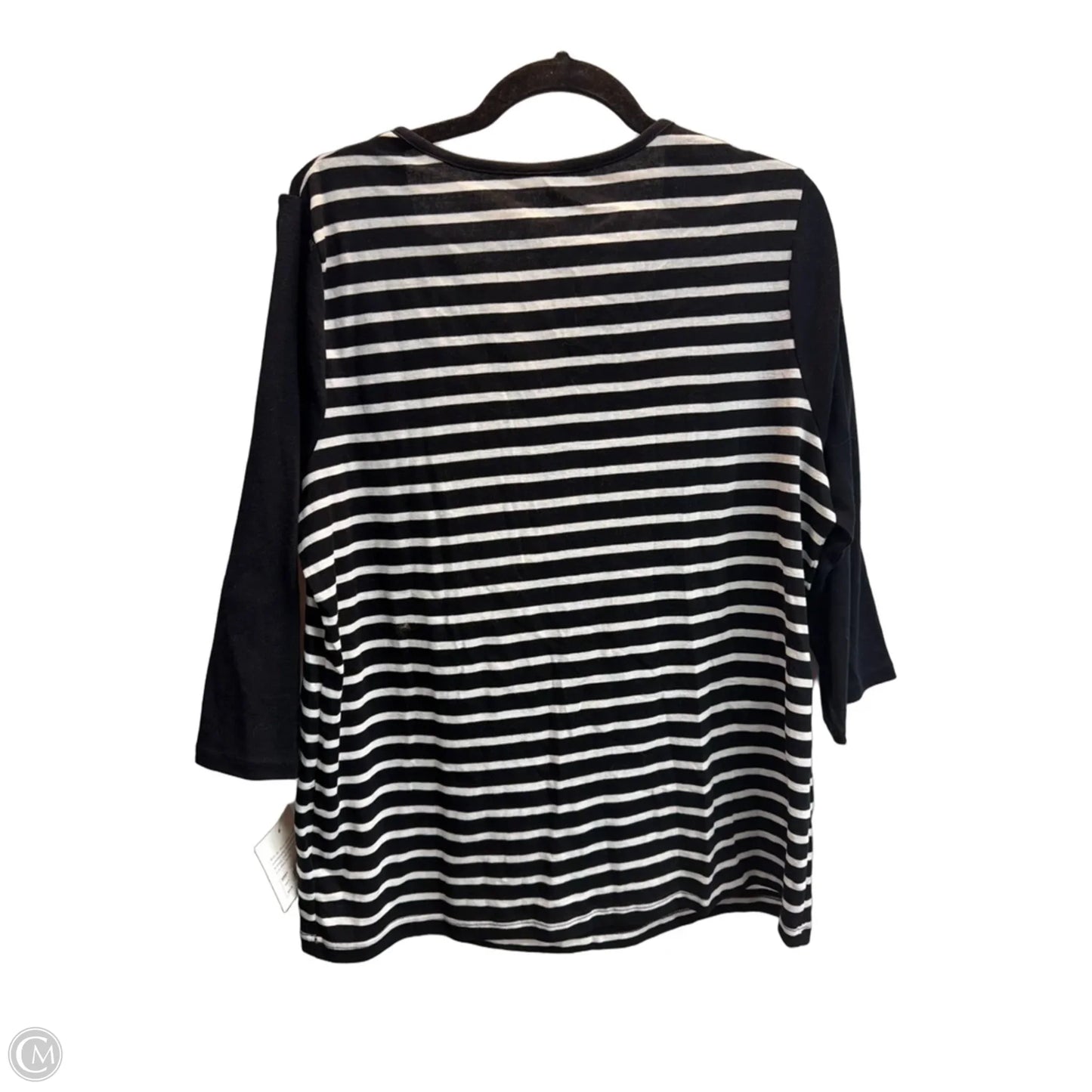 Top Long Sleeve Basic By Croft And Barrow In Striped Pattern, Size: 1x