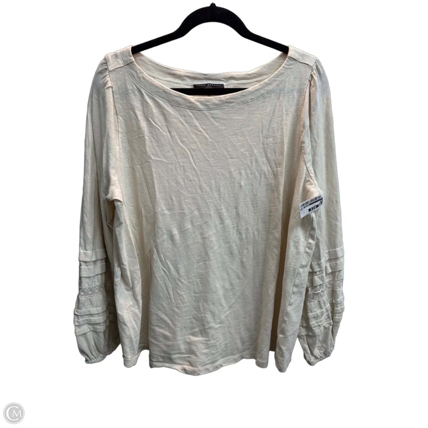 Top Long Sleeve By Lane Bryant In Cream, Size: Xl