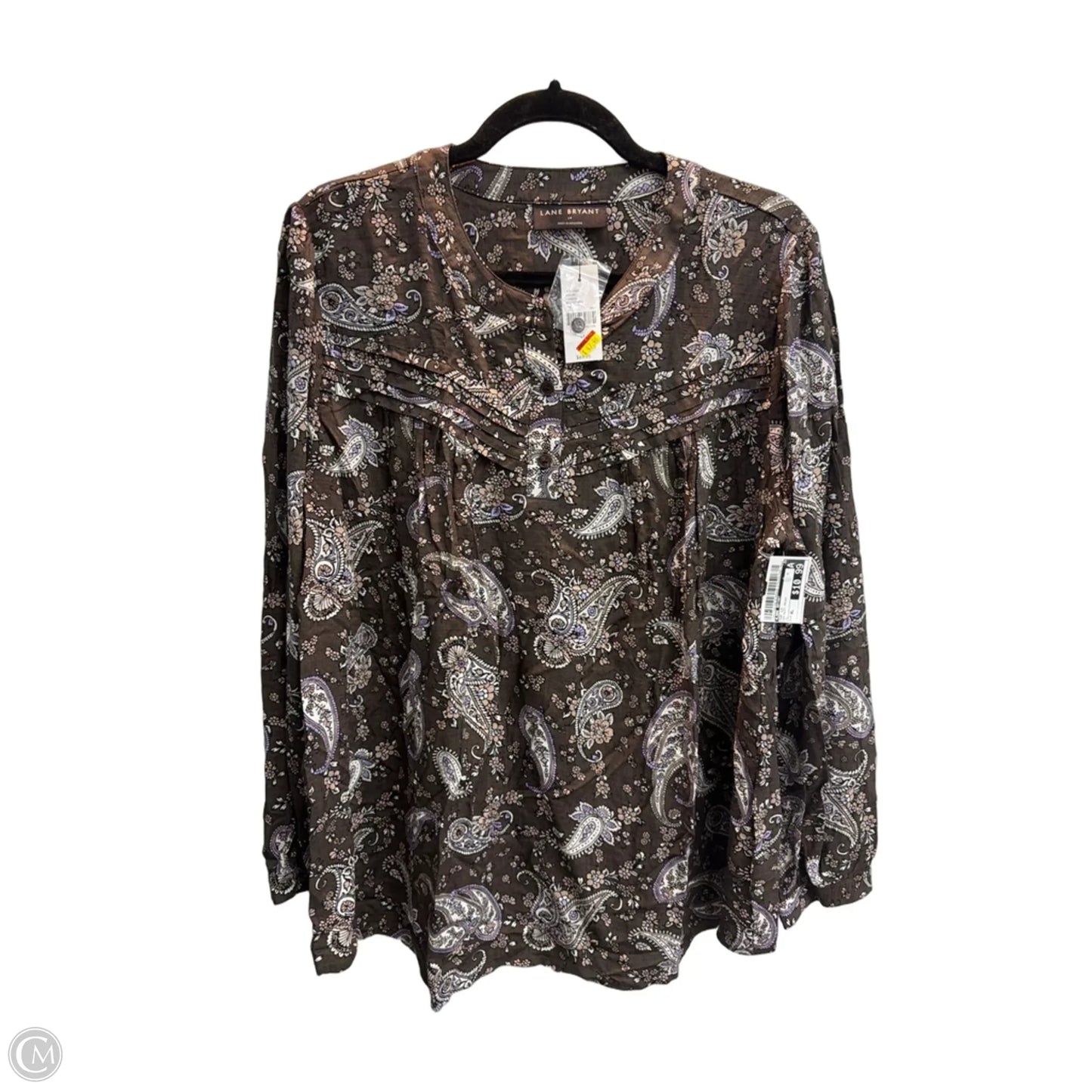 Top Long Sleeve By Lane Bryant In Paisley Print, Size: Xl