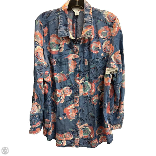 Top Long Sleeve By Intro In Floral Print, Size: Xl