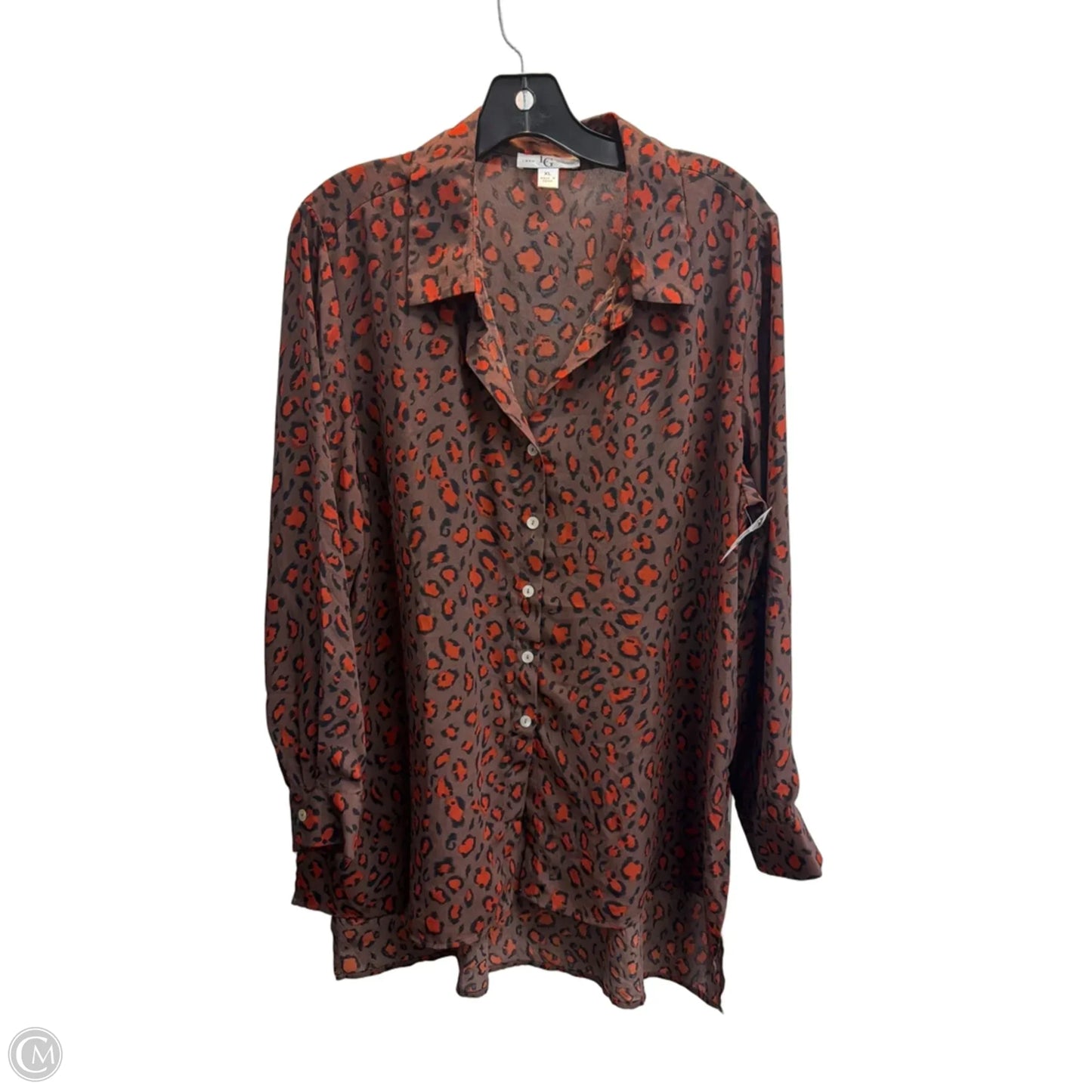 Top Long Sleeve By Clothes Mentor In Animal Print, Size: Xl