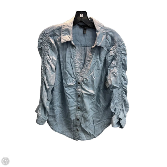 Top Long Sleeve By White House Black Market In Blue, Size: M