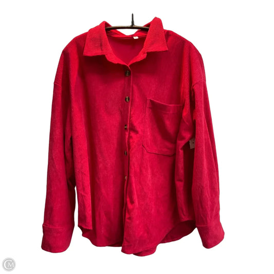 Jacket Shirt By Clothes Mentor In Red, Size: S