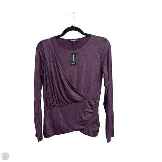 Top Long Sleeve By Express In Purple, Size: M