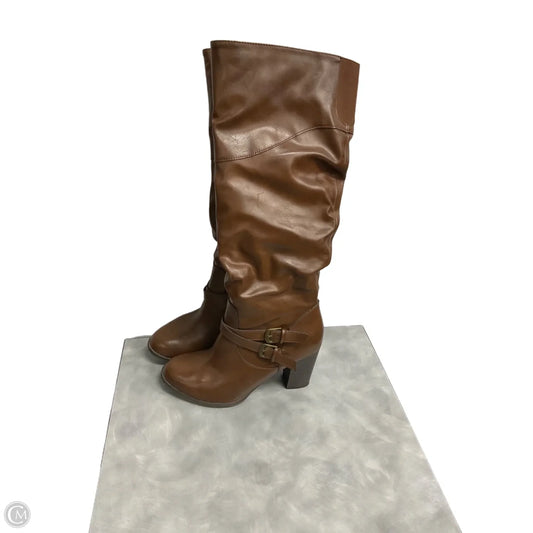 Boots Knee Heels By Style And Company In Brown, Size: 7.5