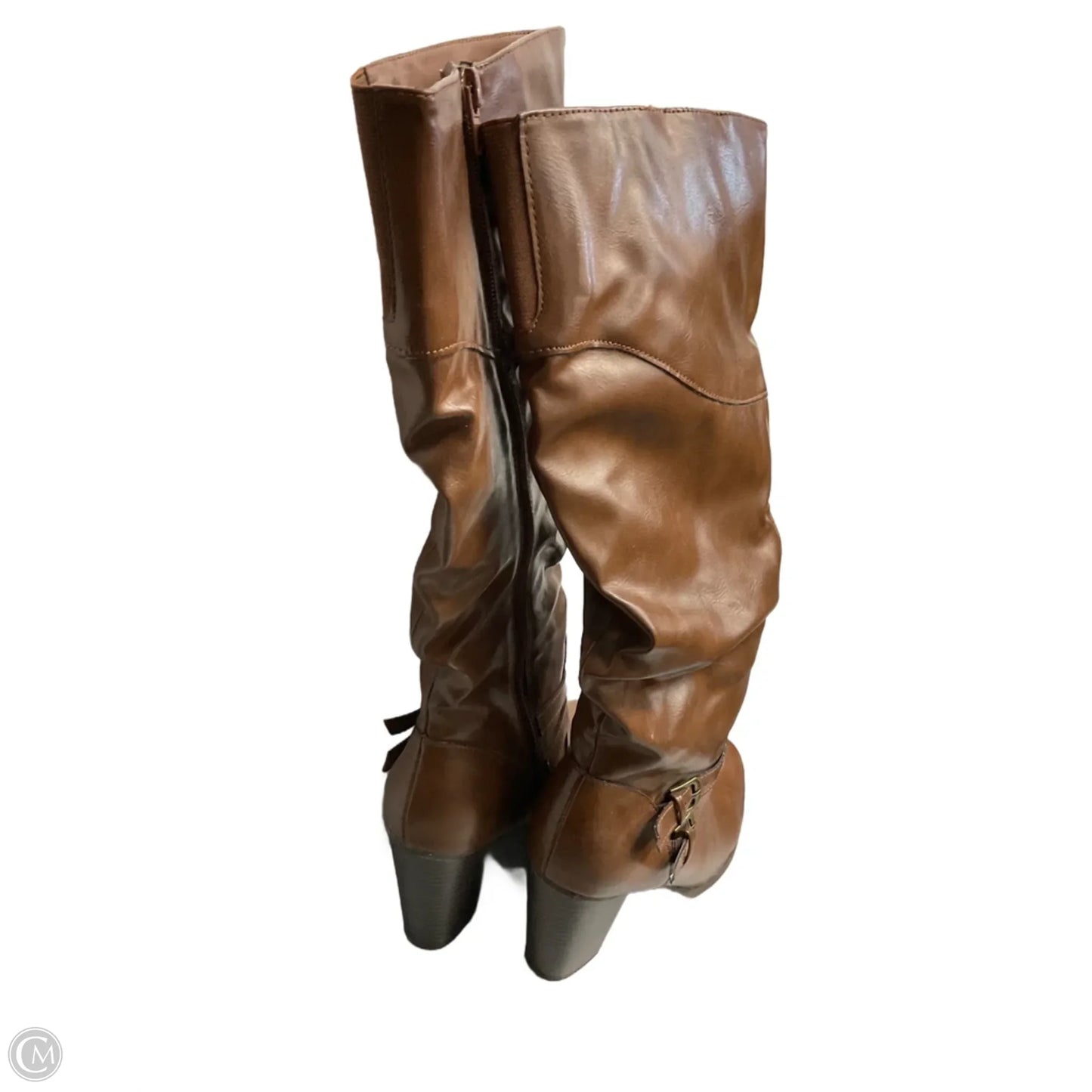 Boots Knee Heels By Style And Company In Brown, Size: 7.5