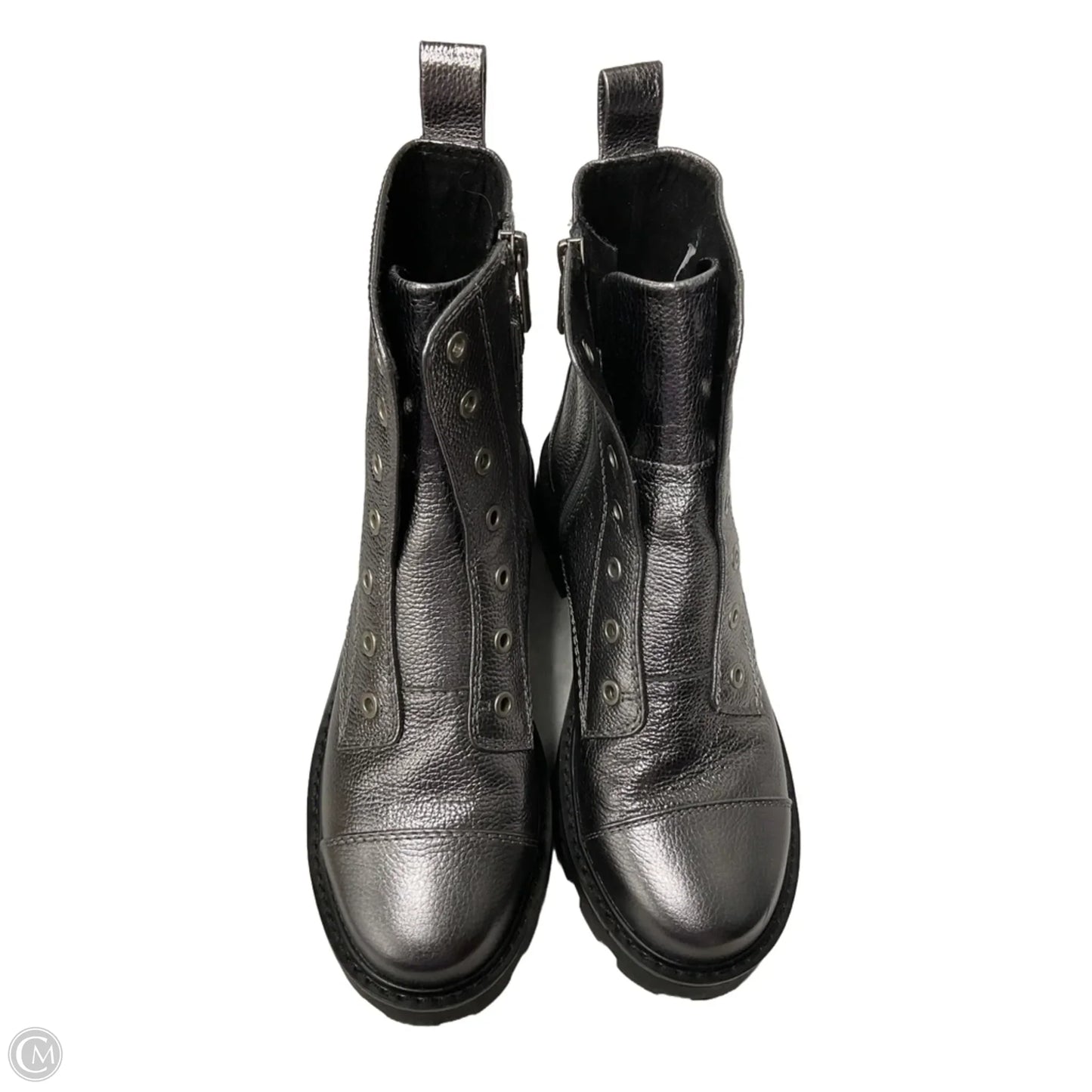 Boots Designer By Karl Lagerfeld In Silver, Size: 7